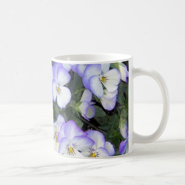 Mug Pansies violettes et blanches (Droite)