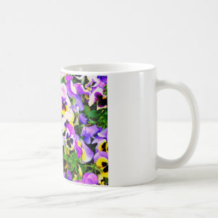 Mug pansy flowers