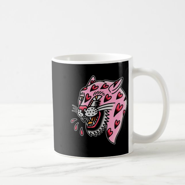 Mug Panther Pink X Heart Love Traditional Flash Premiu (Droite)