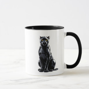 Mug Panthère noire en porcelaine avec effets lumineux.