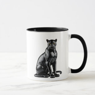Mug Panthère noire statique dans une position assise.