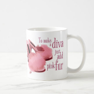 Mug Pantoufles roses de fourrure de diva