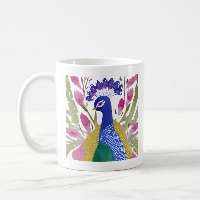 Mug Paon Coloré (Gauche)