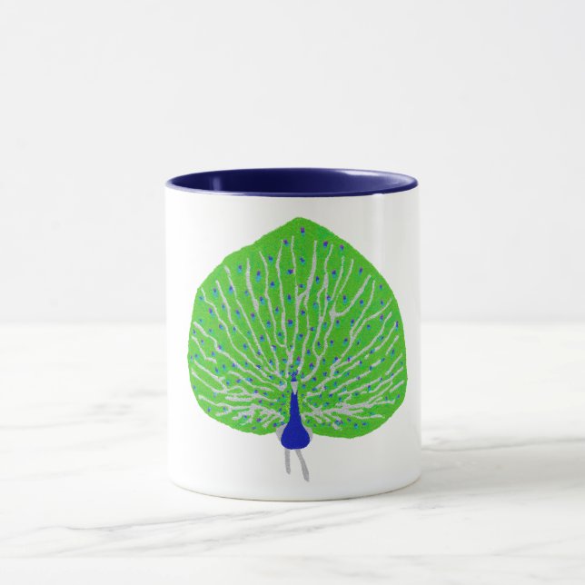 Mug paon de parties scintillant moderne (Centre)