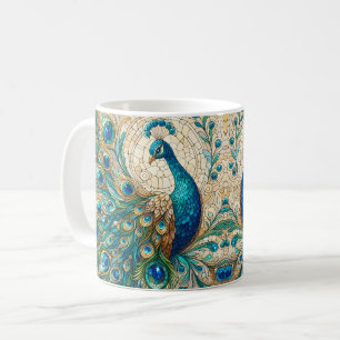 Mug Paon en verre coloré