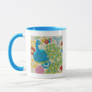 Mug Paon et fleurs colorés