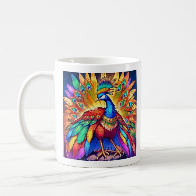 Mug Paon vibrant  (Gauche)