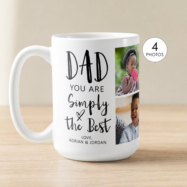 Mug Papa 4 Photos Simplement Les Meilleurs Sur Mesure (Créateur téléchargé)