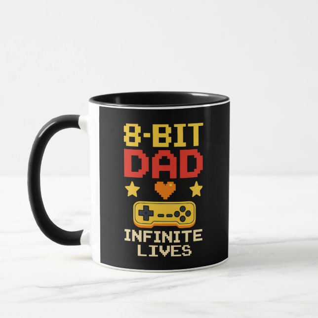 Mug Papa 8 bits avec vie infinie (Gauche)
