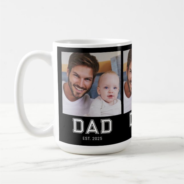 Mug Papa a établi Bold Black 3 Photo Café (Gauche)