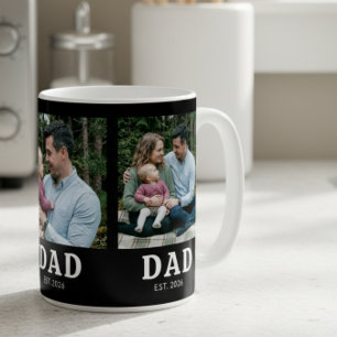 Mug Papa a établi Bold Modern Black 3 Photo