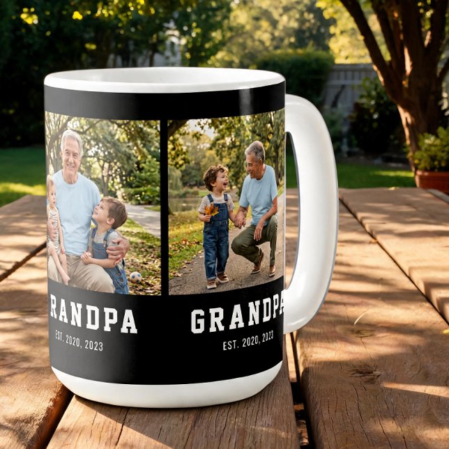 Mug Papá a établi Gras Moderne Noir 3 Photo (Créateur téléchargé)