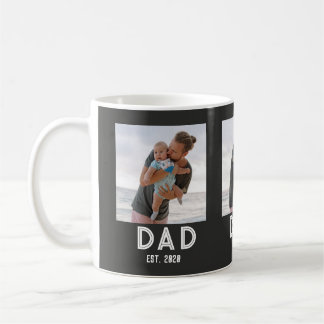 Mug Papa a établi un cadeau photo noir pour la fête de