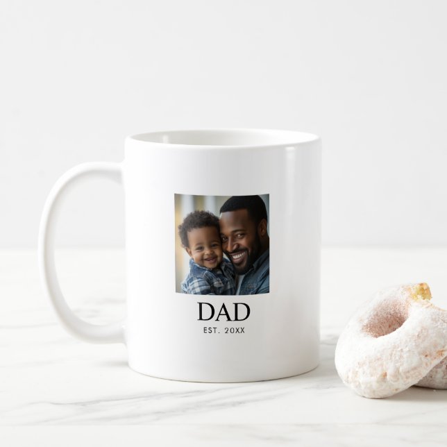 Mug Papa a établi une simple photo noire (Avec donut)