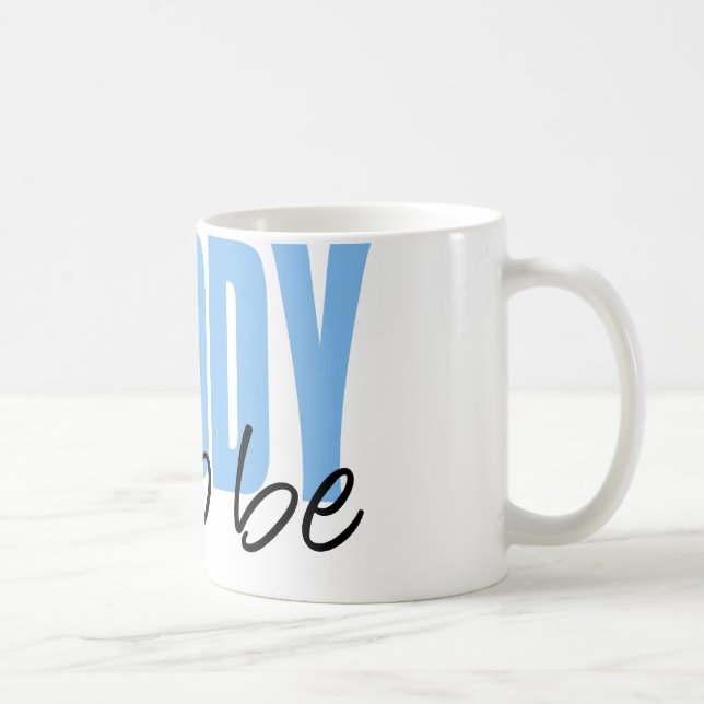 Mug Papa à être (police bleue de bloc) (Droite)