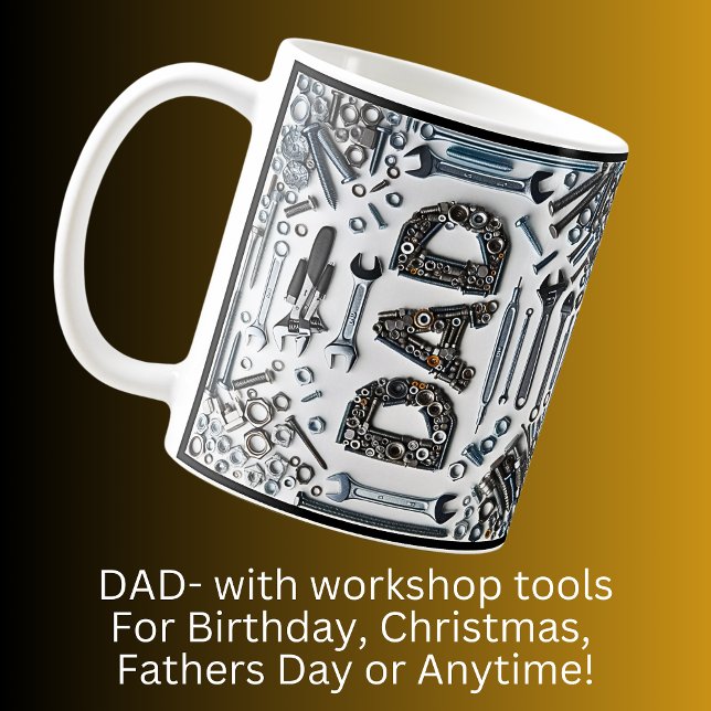 Mug Papa avec outils d'atelier, Fête des pères Anniver (Créateur téléchargé)