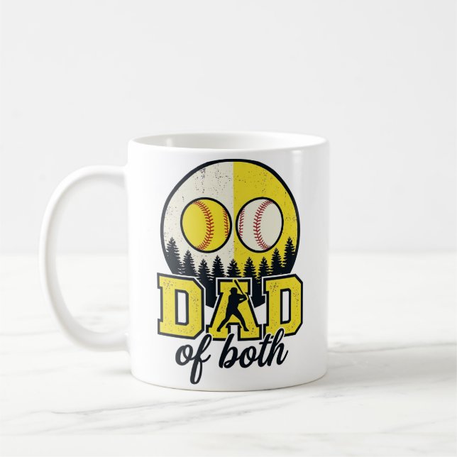 Mug Papa Baseball Softball des Deux Conception Vectori (Gauche)