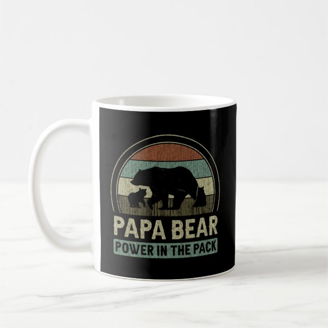 Mug Papa Bear 2 Cubs 2 Papa Grand-père Fête des pères (Gauche)