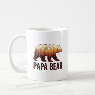 Mug Papa Bear silhouette ours vintage forêt T-Shirt_1