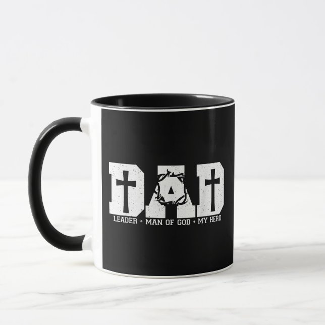 Mug Papa bénit Croix chrétienne religieuse Papa (Gauche)