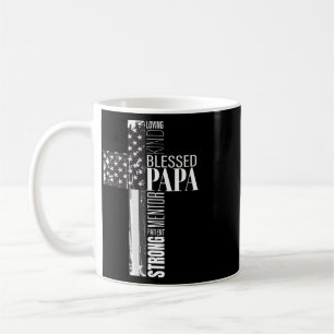 Mug Papa bénit Drapeau américain Chrétien Religieux Gr