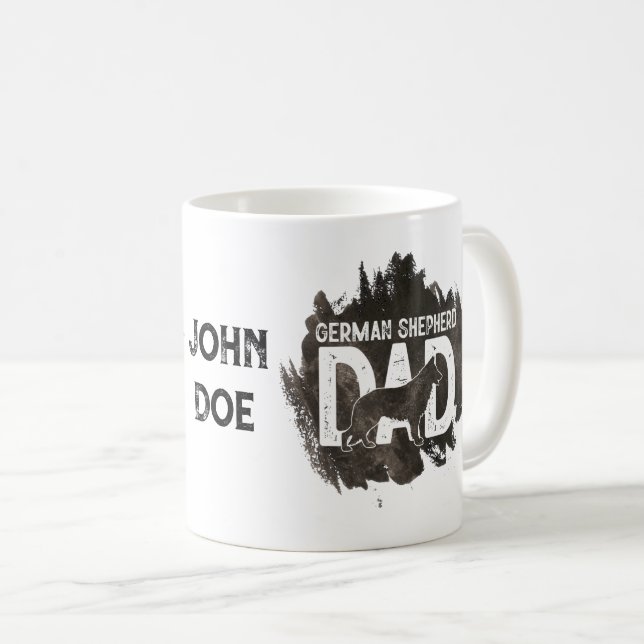 Mug Papa Berger Allemand Amoureux de Chien Mignon Fête (Devant droit)