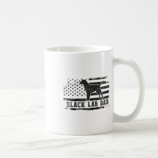 Mug Papa Black Lab Drapeau Américain en détresse Patri