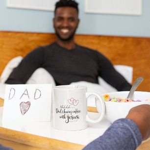 Mug PAPA CAFÉ AVEC JESUS Christian Citation de temps c