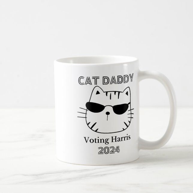 Mug Papa Chat Pour Kamala Funny Chat Papa Voter Kamala (Droite)