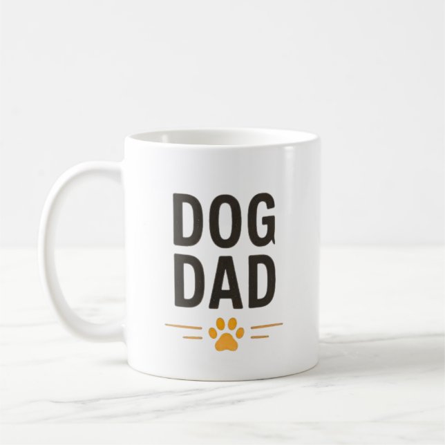 Mug Papa Chien avec Dessin Simple de Patte (Gauche)