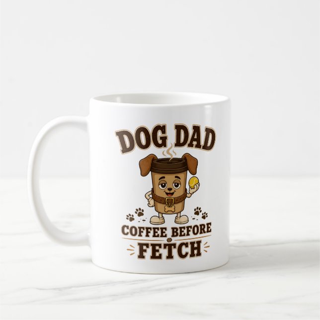 Mug Papa Chien Café Avant de Rapprocher Drôle Papa Chi (Gauche)