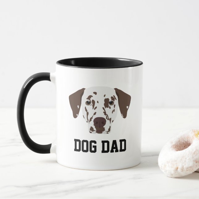 Mug Papa Chien Dalmatien Tacheté Brun (Avec donut)