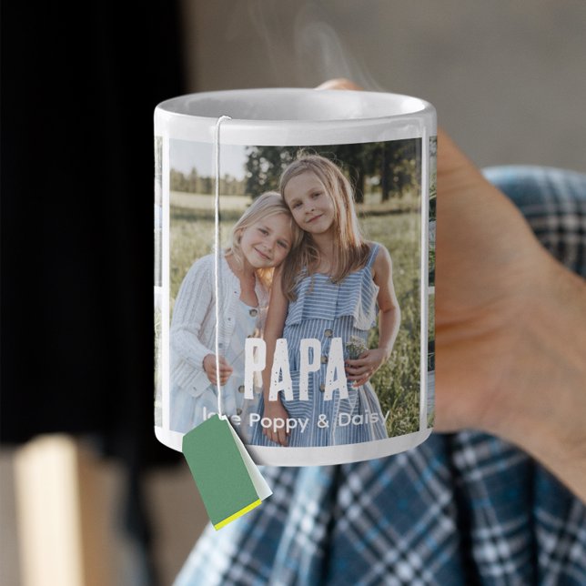 Mug Papa Collage Photo Tendance 5 (Créateur téléchargé)