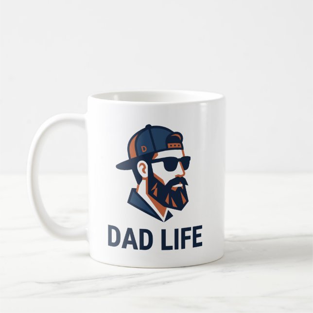 Mug Papa Cool avec Lunettes de Soleil Casquette (Gauche)
