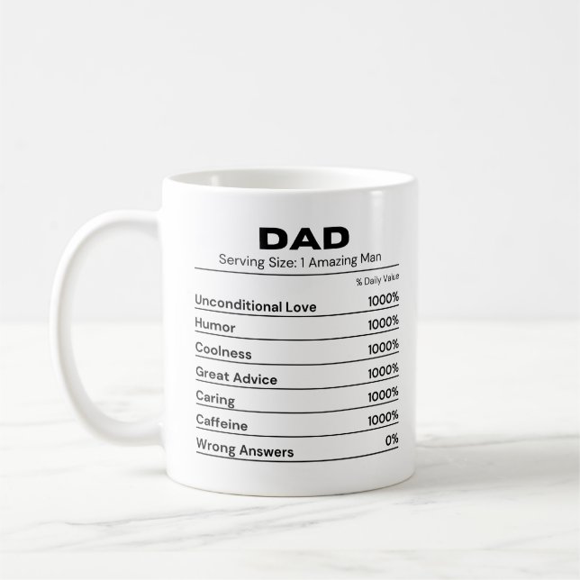 Mug Papa Cool Meilleur Père Amateur de Caféine (Gauche)