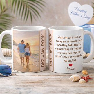 Mug Papa, coucher de soleil sur la plage My Rock Fête