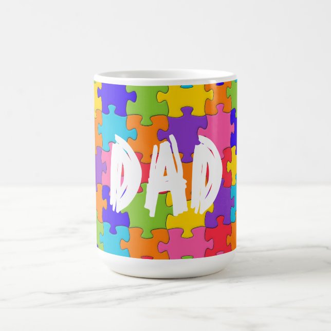 Mug Papa Couleur Jigsaw Puzzle Pièces Happy Puzzler (Centre)