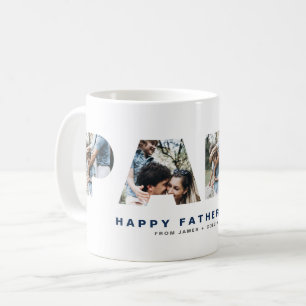 Mug PAPA Cutout Quatre Photo Collage Bonne Fête des p