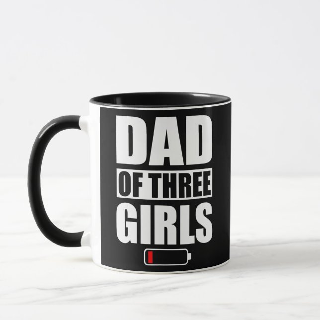 Mug Papa De 3 Filles Trois Filles Fête des pères  (Gauche)