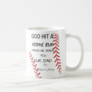 Mug Papa de baseball Dieu a touché la maison quand il