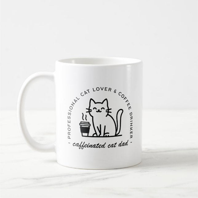 Mug Papa de chat et amateurs de café hommes hipster dr (Gauche)