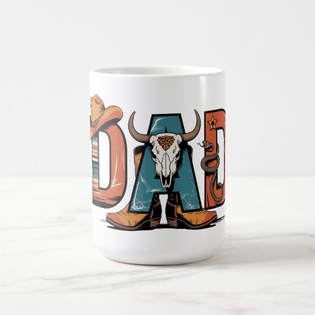 Mug Papa de Cowboy : dur, vrai et intemporel (Centre)