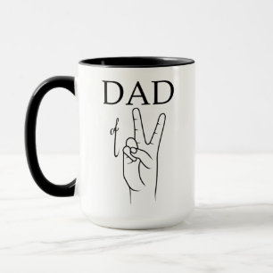 Mug PAPA DE DEUX, père de jumeaux, père de trois