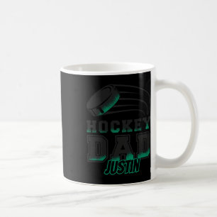 Mug Papa de hockey Justin avec rondelle pour hommes 