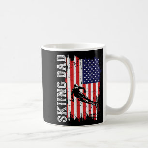 Mug Papa de ski d'hiver pour amant de ski Drapeau Usa
