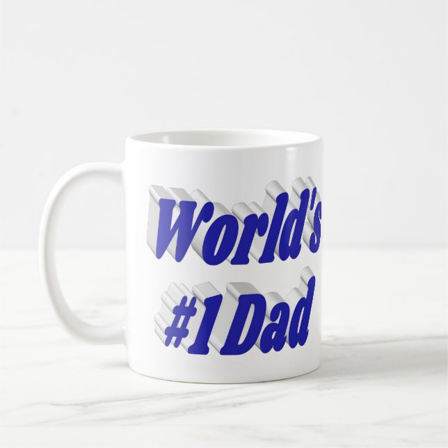 Mug Papa, demi-texte bleu (Gauche)