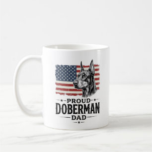 Mug Papa Doberman fier conception de vecteur de drapea
