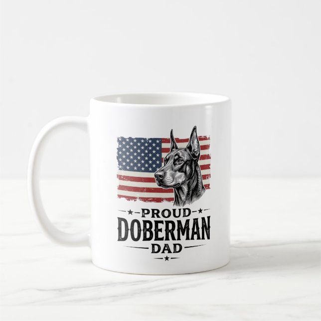 Mug Papa Doberman fier conception de vecteur de drapea (Gauche)