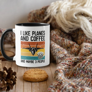 Mug Papa drôle d'anniversaire J'aime les avions Café &