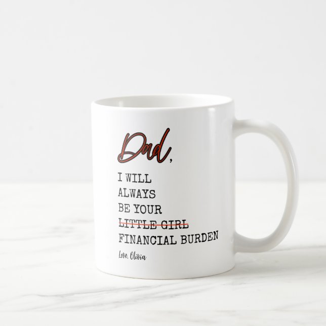 Mug Papa Drôle Sera Toujours Votre Fardeau Financier (Droite)